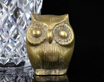 Vintage Brass Owl Figurine