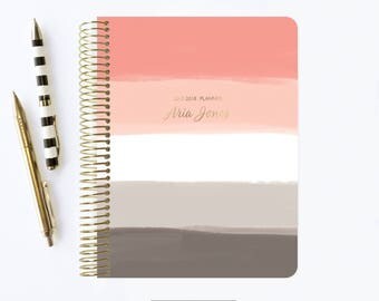 2017 - 2018 Planner | Personalized Planner | 2017 | Student Planner | Professional Planner | Agenda | Notebook | Ombre Planner