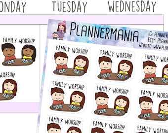 JW Stickers JW Planner Stickers Family Worship Stickers JW Gifts Bible Study Stickers for use with Erin Condren LifePlanner™ 612