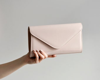 Nude Clutch Bag, Elegant Purse Evening Bags, Removable Strap, Purse Crossbody, Maid of honor gift, Convertible clutch bag