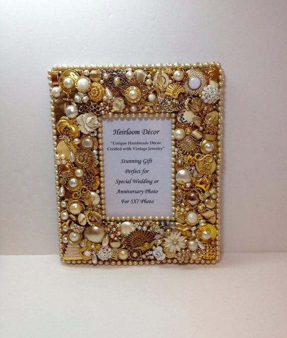Gold Jeweled Frame Wedding Photo Frame Wedding Gift