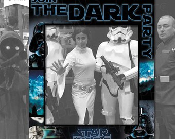 STAR WARS PARTY - Birthday Photo Booth Prop Frame - Dark Side Pary - Dark Side Party Frame - Digital File - Marco para fotos - Dark Side