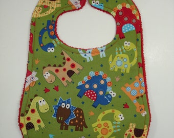 Dinosaur Baby Bib - Toddler Bib - Drool Bib - Fun Baby Bibs - Custom Baby Bibs