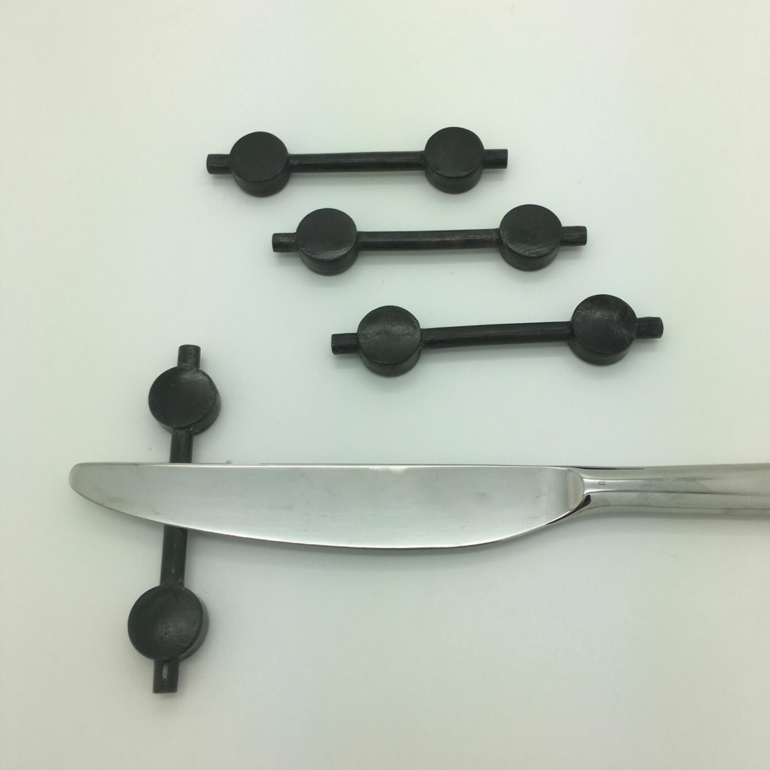 Rustic Black Knife rests set