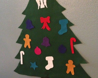 Felt christmas trees for toddlers decorating