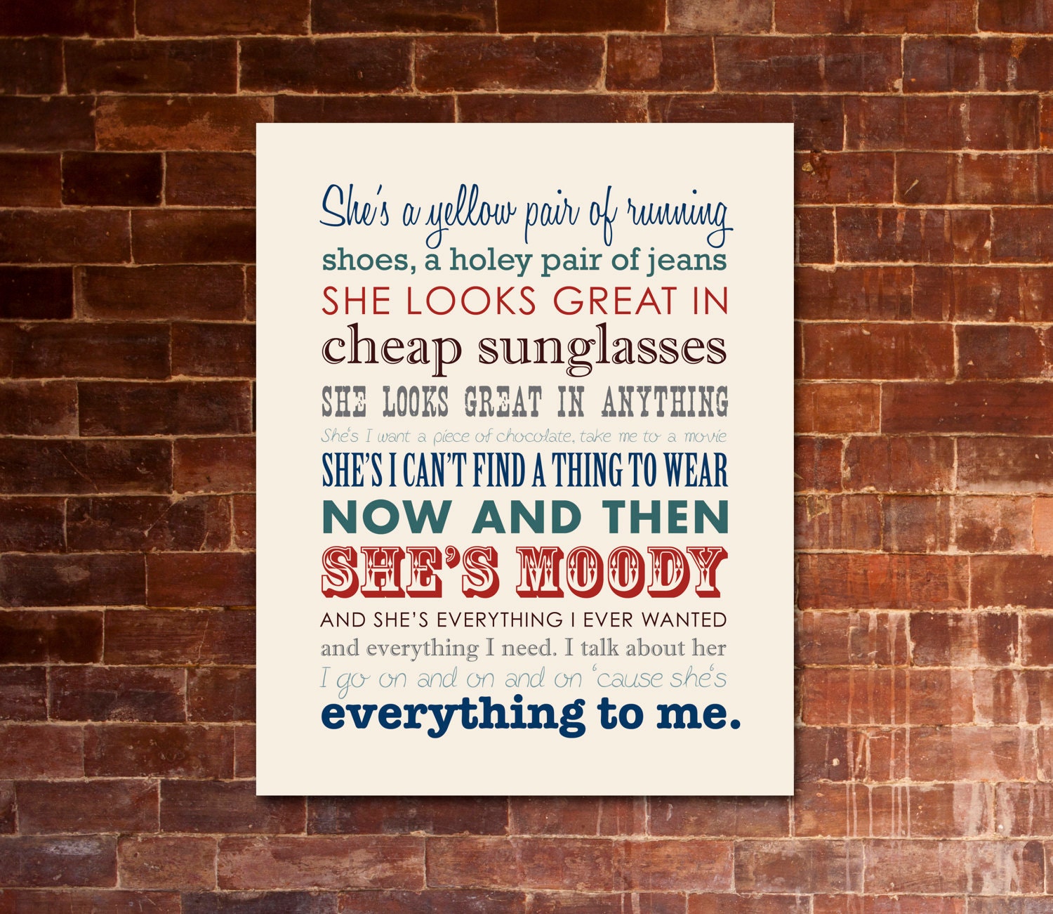 Brad Paisley She S Everything Printable Lyrics