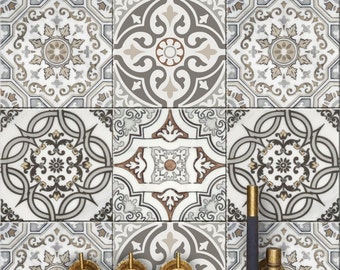 Art Deco Kitchen/ Bathroom Backsplash Tile/ Wall/ Stair/ Floor /Furniture Decal : Pack of 44