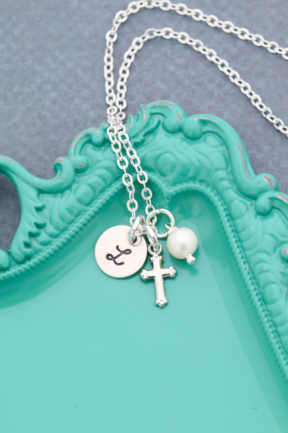Girls Cross Necklace Baptism Gift First Communion Necklace