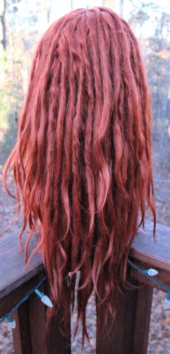 Ginger Dreadlock Wig Synthetic Lace Front Dreads Ginger