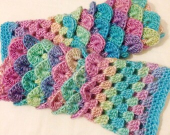 Mermaid gloves, fingerless gloves, arm warmers, dragon gloves, dragon gift, mermaid gift, wrist warmers, mermaid scales, dragon scales