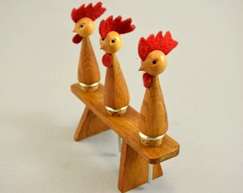 Vintage Retro Mid Century Wooden Bar Set Kitsch Corkscrew, Mid Century Bar Bottle Top/Pourer Set