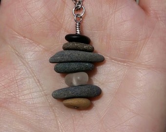 Beach rock Cairn necklace