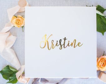 Bridesmaid Box, Keepsake Gift Box, Hand Lettered Bridesmaid Box, Gold Foil Bridesmaid Box, Hand Lettered Gift Box, Gold Foil Gift Box