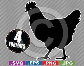 Chicken Silhouette Clip Art Image - SVG cutting file Plus eps(vector), jpg, & png