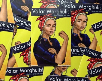 Khaleesi the Riveter Sticker, Valar Morghulis Die Cut Vinyl, Daenerys Targaryen, Mother of Dragons, Game of Thrones, Planner, Tumbler Decal