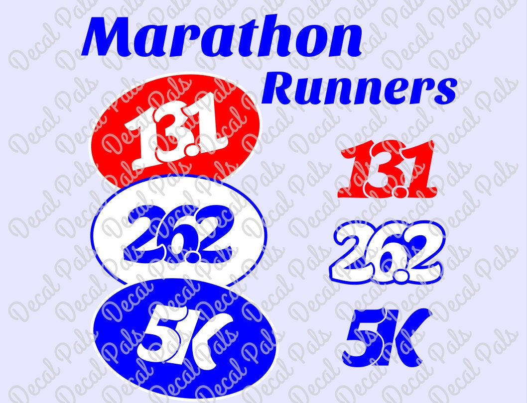 Marathon Runners Numbers fcm svg png CUT files ScanNCut