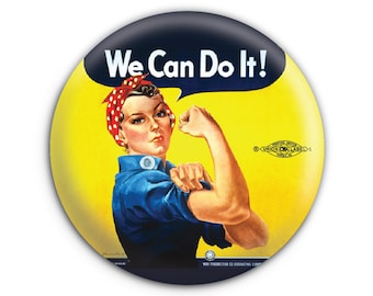 Rosie the Riveter 'We Can Do It!' Pinback Button // Pin // Badge