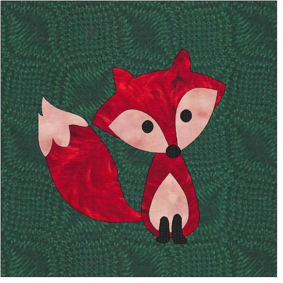 Fox Applique Pattern Applique Pattern Quilt Applique Fox