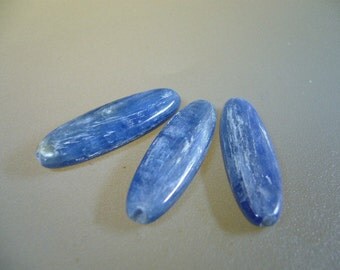 Blue Kyanite High Shiller Smooth Oval Focal Bead Kyanite Pendant Necklace Set of 1