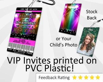 Rockstar Invitation PLASTIC Rockstar, Rockstar Invitation, Birthday Invitation, Birthday Invite, Rockstar Birthday Invitation SKU-INV227