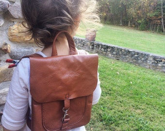 Leather Child backpack, toddler backpack, knapsack, childs pack, toddler bookbag, preschool, daycare