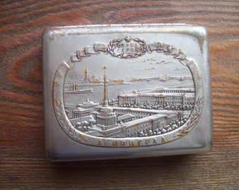 Vintage metal cigarette case / cigarette holder / smokers / holder from USSR/Credit Card Holder/ Metal Wallet.