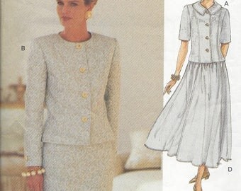Vogue 8592 Top & Skirt pattern OOP Uncut 8-10-12