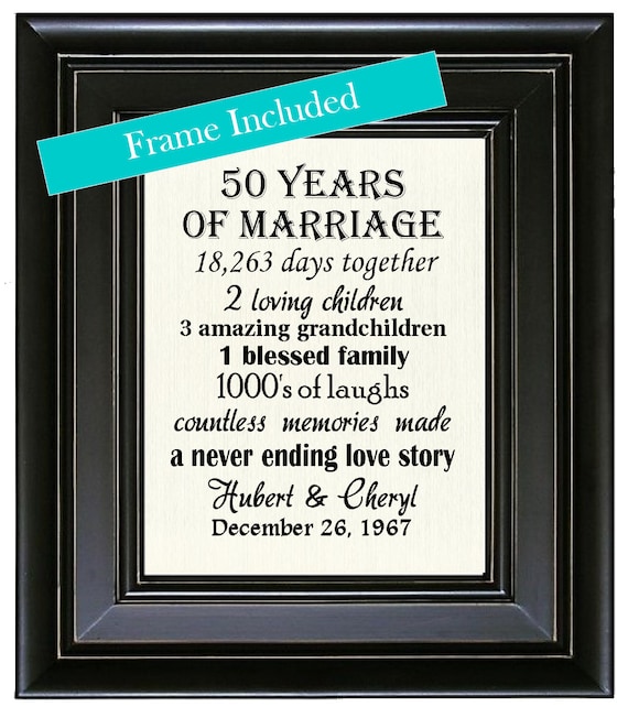 Items similar to FRAMED Personalized 50th Anniversary Gift/50 years of ...