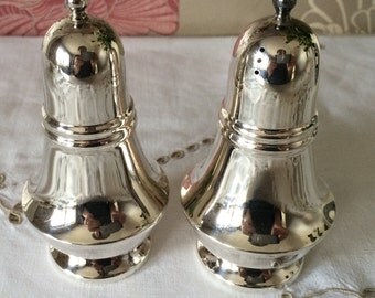 Silver Plate/Plated Elegant Salt and Pepper Shakers.