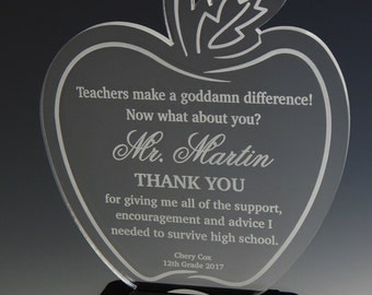 Teacher Custom Appreciation Gift,Gift to an Awesome Teacher,Thank you Gift to Teacher,Teacher Appreciation Week Gift,Teacher Award ATA007