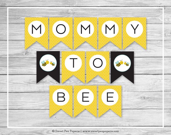Bumble Bee Baby Shower Banner Printable Baby Shower Banner