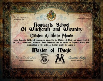 Hogwarts diploma – Etsy