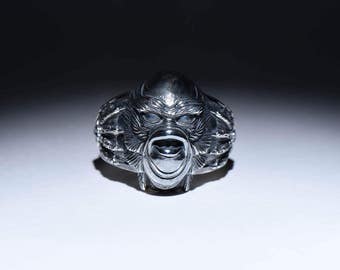 Creature from the Black Lagoon Horror Ring, sterling silver ... creature ring, horror jewelry
