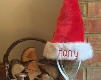 Personalised Santa Hat Embroidered Santa Hat Christmas Hat Secret Santa Gift Children's Gift Red Christmas Hat