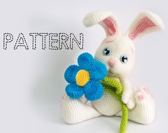 Easter Bunny Crochet Patterns, Amigurumi Animals Crochet Tutorial, Rabbit Baby Stuffed Toys, Amigurumi Dolls Tutorial,Flower bunnies sheeps