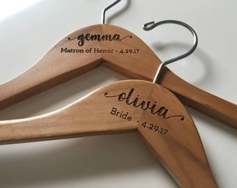 Bridesmaid Hangers | Wedding Hanger | Bride Hanger | Bridal Hanger | Wedding Dress Hanger | Personalized Hanger | Bridal Shower Gift | Bride