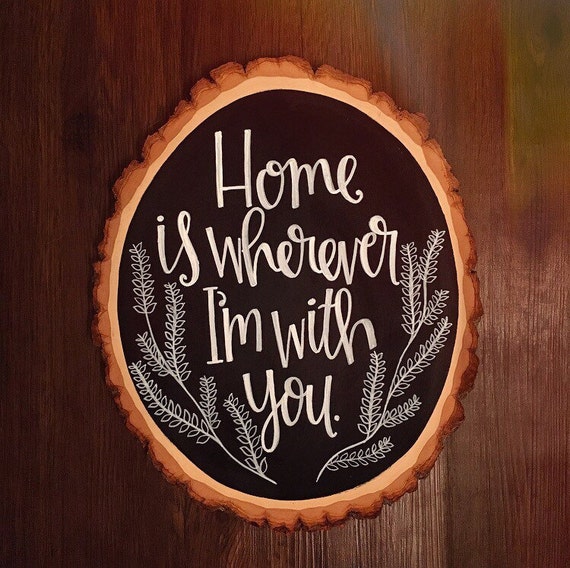 Home Is Wherever I M With You Floral Wood Slice Boho   Il 570xN.1147299614 N3o3 