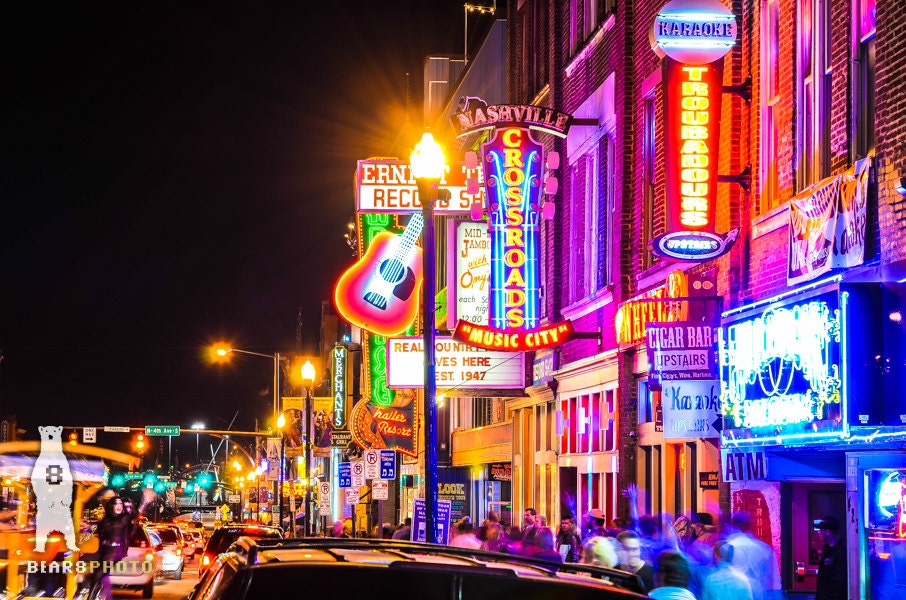 Neon Art Print Nashville Print Nashville Wall Art City