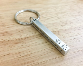 Pet Memorial Keychain - Dog Memorial Gift - Pet Loss Keychain - Dog Remembrance - Dog Sympathy Gift - Hand Stamped- RIP Dog - Loss of Pet