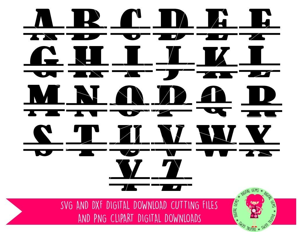 Split Letter Alphabet SVG / DXF Cutting Files For Cricut