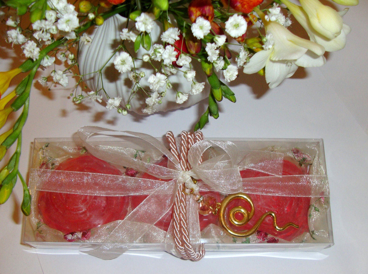 Pink Roses Elegant OOAK Gift Set for Women Luxury Royalty