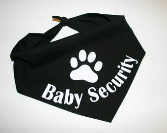 Dog BANDANA, Custom Dog Bandana, Baby Announcement, Baby Security, Personalized Dog Bandana, Dog Scarf, Dog, Green, Blue, Pink, Red, Black