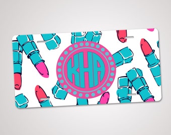 Monogram License Plate, Personalized License Plate, Custom Car Tag, Monogram Front Plate, Personalized Car Tag, Lilly Pulitzer Inspired