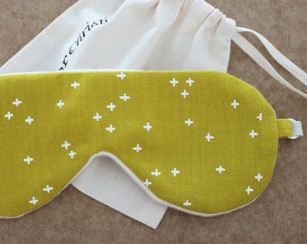 Organic cotton white stars sleep mask for man woman and kid Unisex clothing Organic Underwear Friends gift Girlfriend gift Kid sleep mask