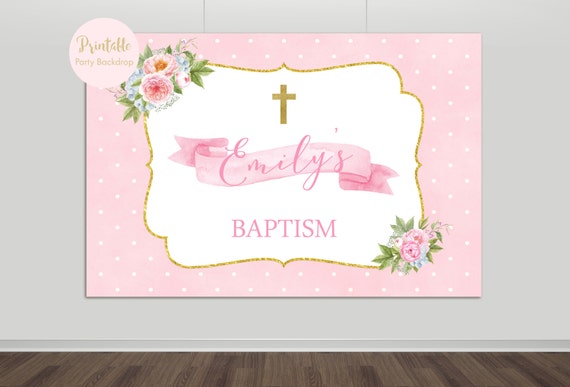 Christening Backdrop Baptism Backdrop Baby Shower Birthday