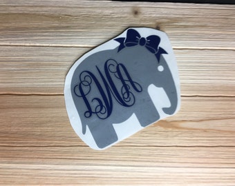 Elephant Monogram | Elephant Decal | Elephant Monogram Decal | Monogram Elephant