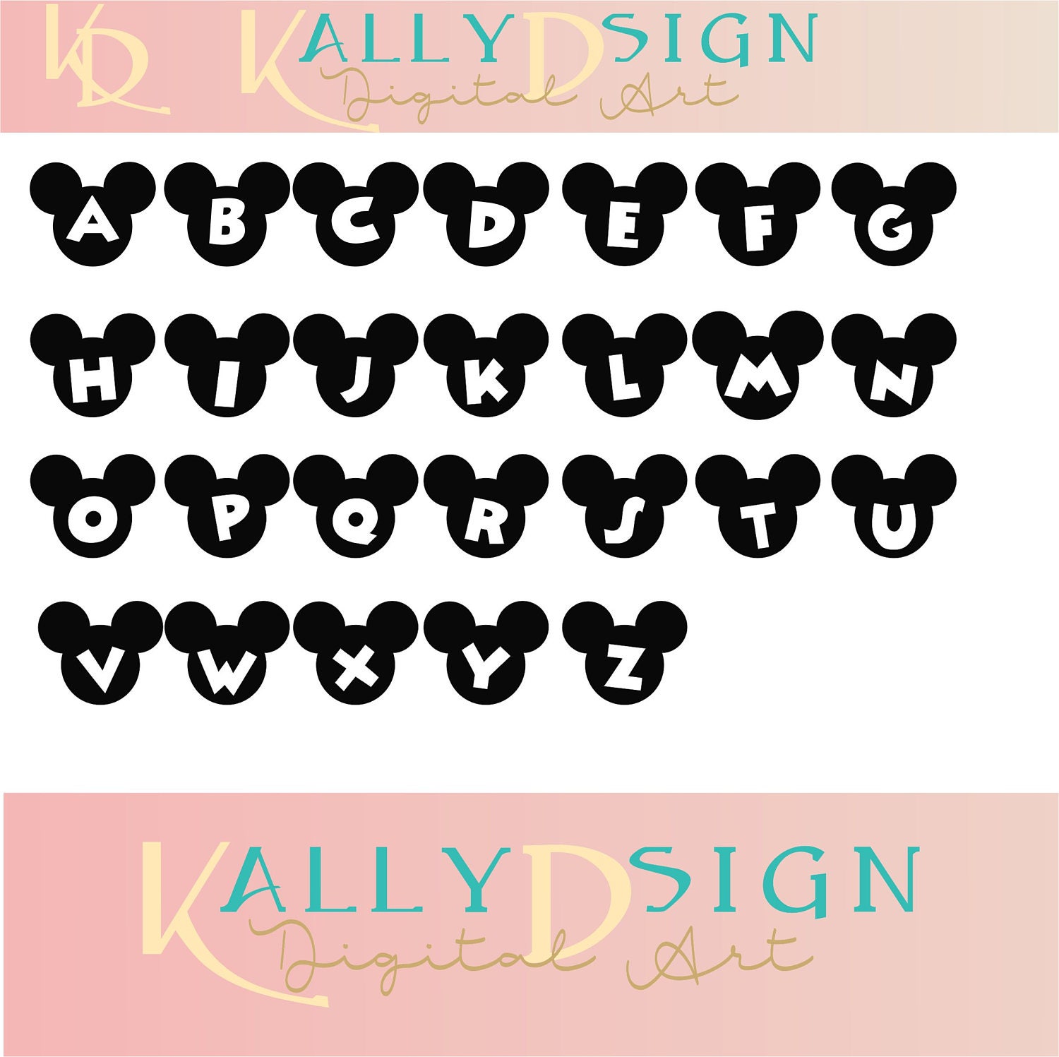 Disney alphabet mickey and minnie svg files for cricut from KallyDSign ...