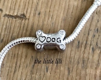 CharmSStory Dog Mom Silver Plated Charm Beads - Animal Paws Jewelry For Bracelets