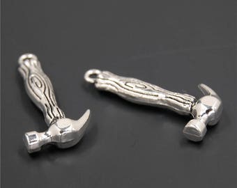 10pcs Antique Silver Hammer Charms Pendant A2317