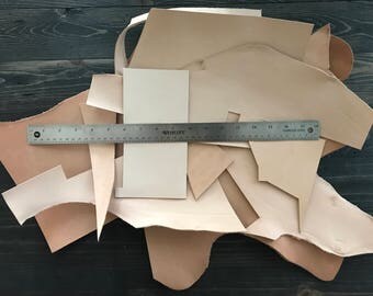 2lbs Leather Scraps, Vegetable Tanned Leather, Leather Pieces, Tooling Leather, Natural Leather Scraps, Natural Leather, Undyed Leather